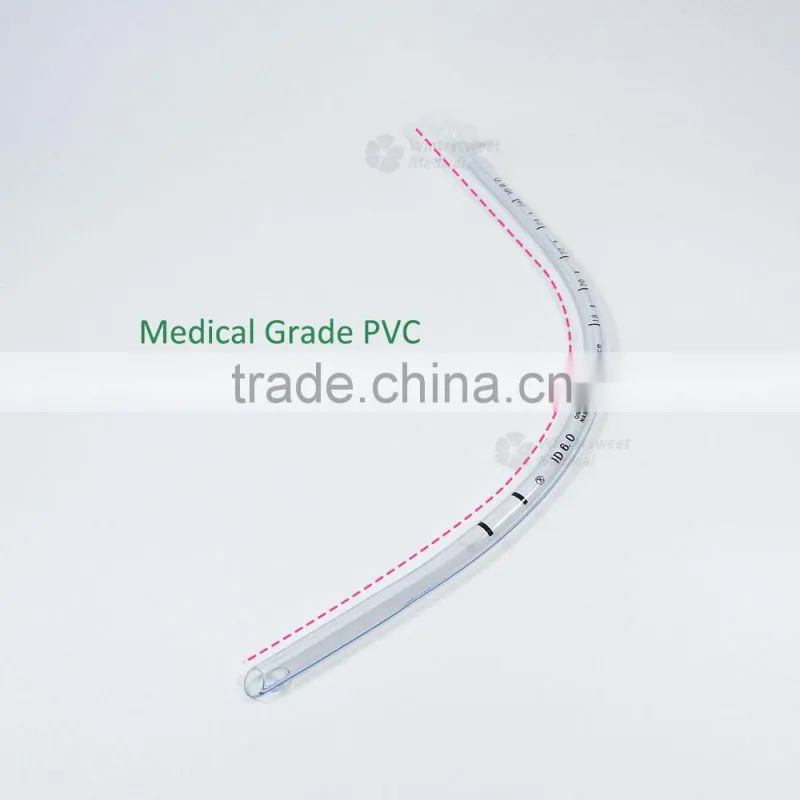 ISO CE marked uncuffed PVC disposable medical tracheal tube
