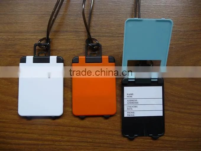 Iphone shape plastic luggage tag with string