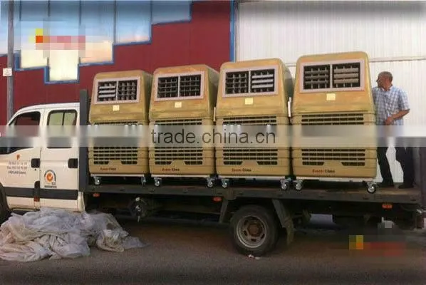 Hot sale newest PP shell big movabale industrial evaporative air cooler with top cover