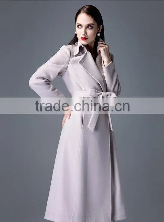 long pattern elegant wool coat for women
