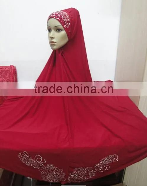 H302 new style big size hijab with stones,no stiff on front,pray hijab