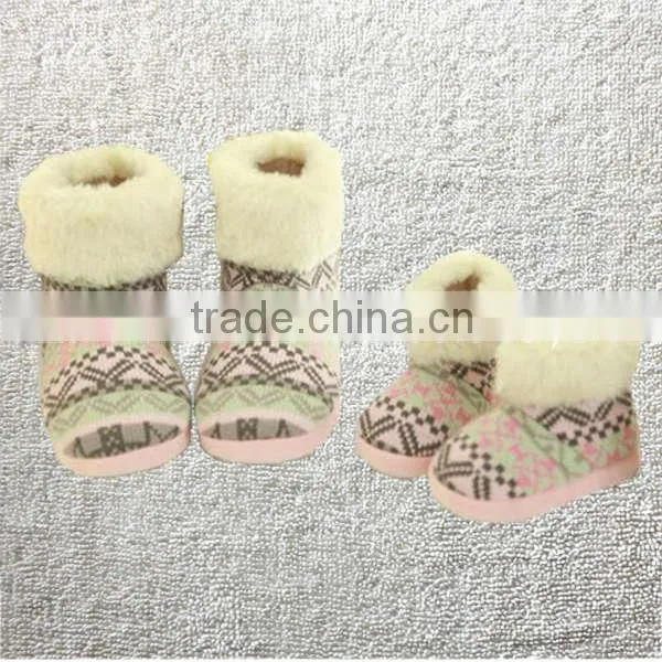Winter thermal cotton-padded waterproof anti-slip soles slippers,home floor blue microsuede with mouse embroidery children boots