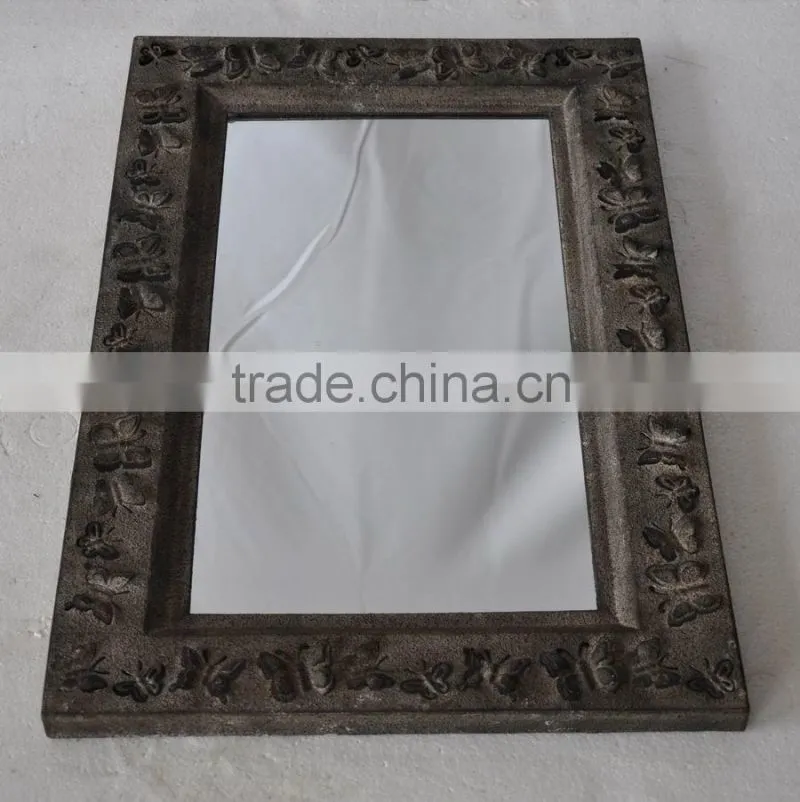 Shabby chic dust white antique hand painted wall mirror