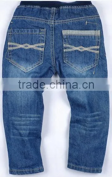 rib waistband kids denim trousers school uniforms boys denim jeans pants China manufacturer