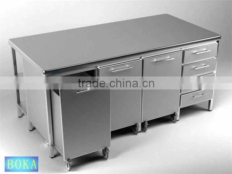 stainless steel work table drawers lab furniture