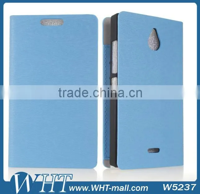 Mobile Phone Case For Nokia X2 Wooden Skin Leather Wallet Case