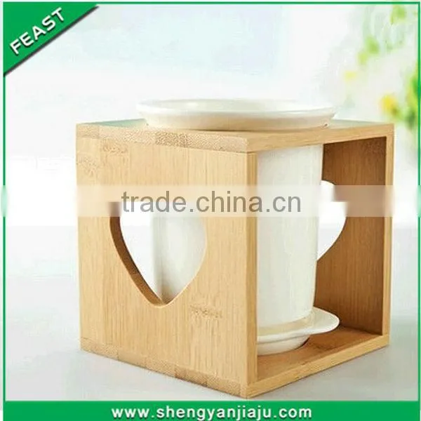 ceramic and bamboo stand for spoons and forks