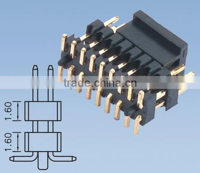 Pitch: 1.27mm SMT Type Pin Header With Cap Double Row Double Body H=1.6