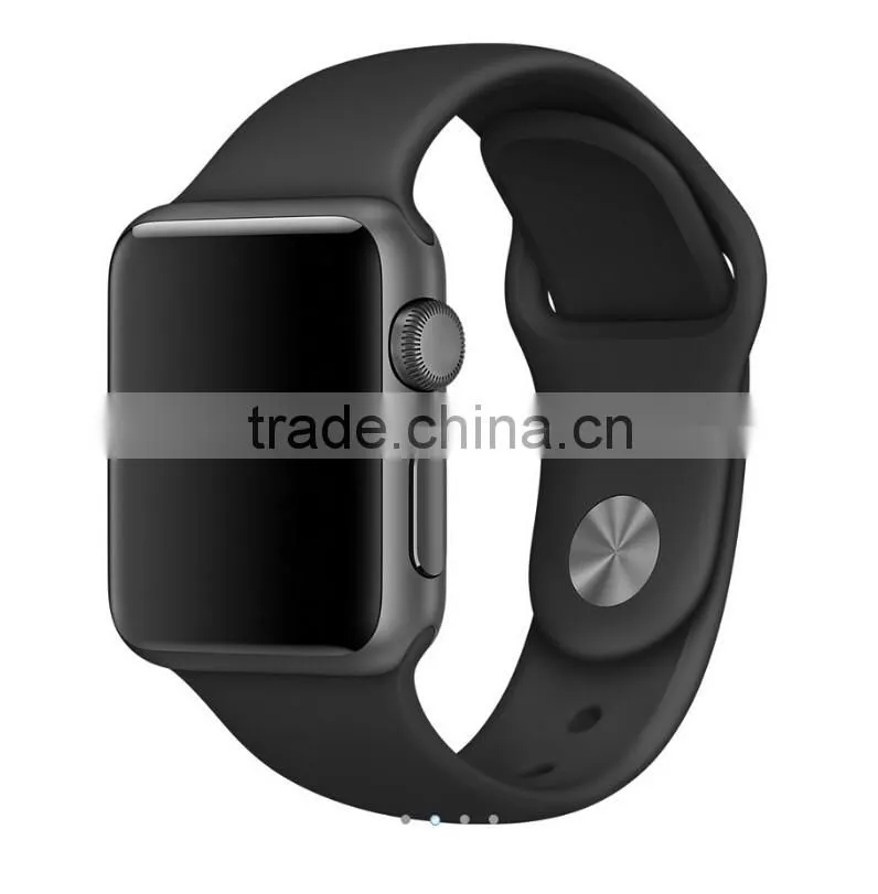 Black silicon watch band for apple watch