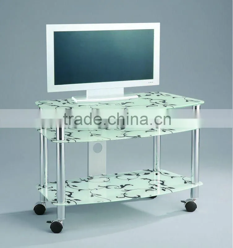 Living Room Metal Glass Shelf Stand