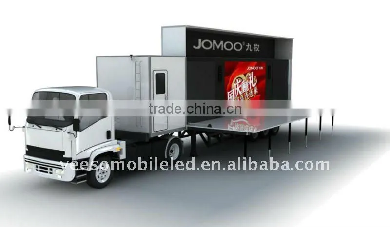 Hot !!!YEESO Mobile stage container C40 , outdoor billboard , night movies with P8 led display screen for popular concerts!