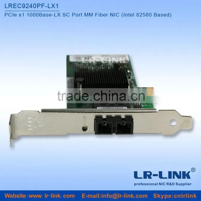 LR-LINK LREC9240PF-LX Intel 82580 PCIe x1 1000Base-SX SC Port Single Mode Fiber Optical NIC Network card
