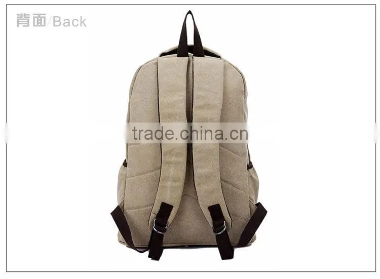 Waterproof lightweight canvas backpack;classic khaki canvas backpack;german school backpack