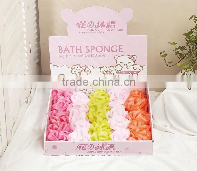 flower shape shower mesh sponge