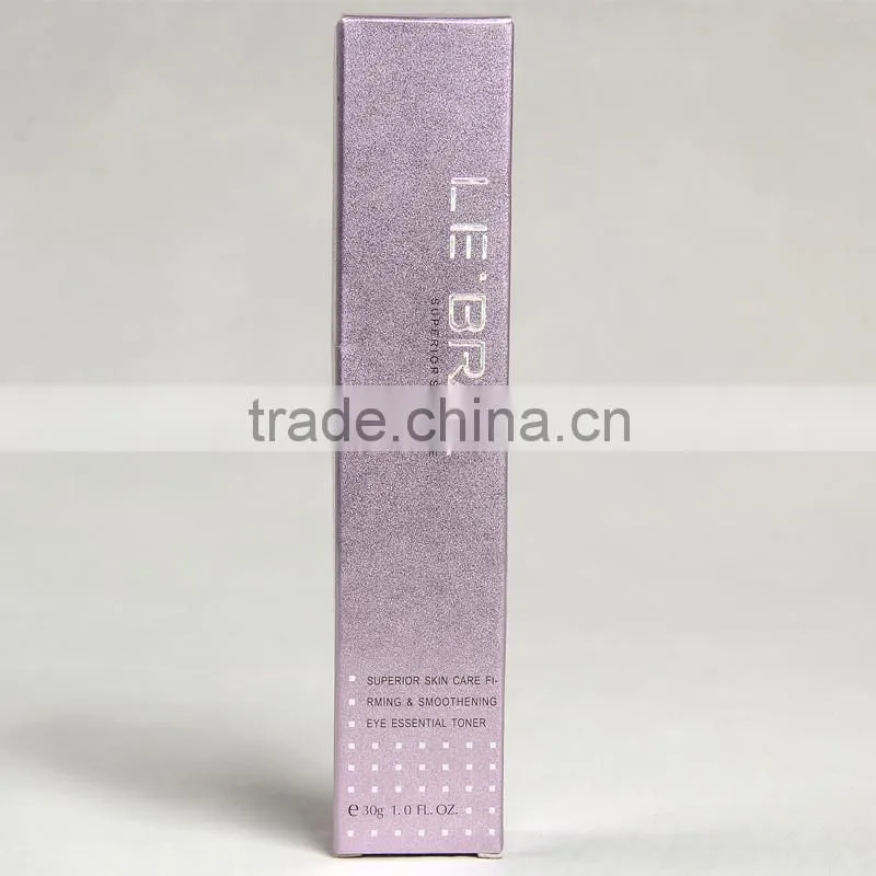 Cosmetics packaging box with glossy lamination for eye essential toner