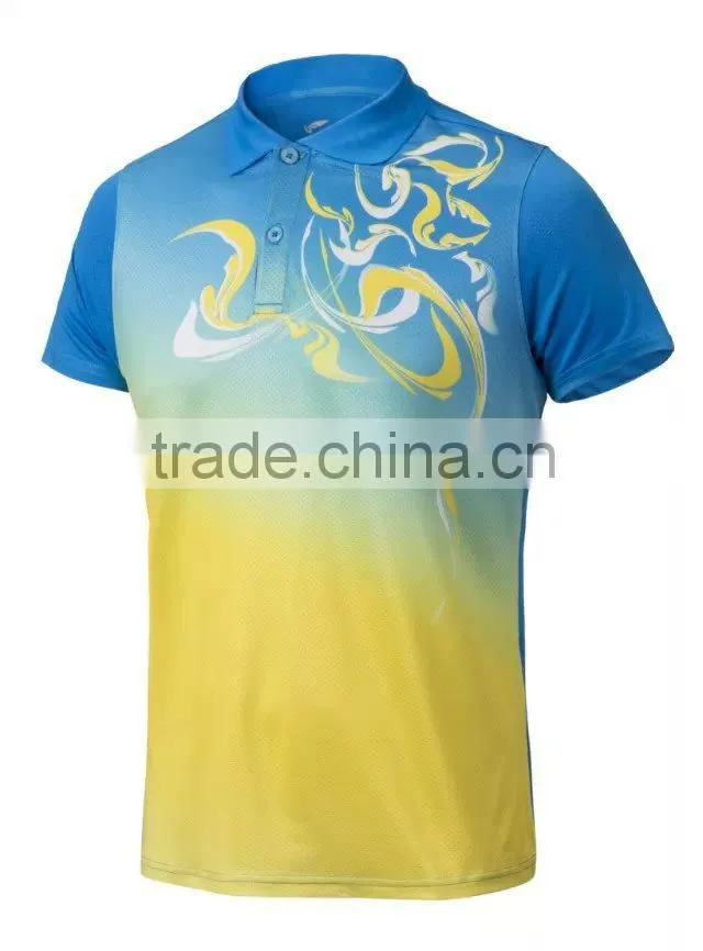 Grade original new badminton shirt,cheap badminton jersey made in Thailand,Badminton uniform with collar