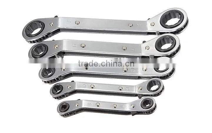 5PC OFFSET RATCHET RING WRENCH SPANNER SET METRIC HAND TOOLS DIY