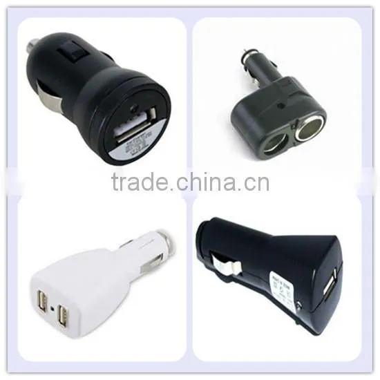 12v car cigarette lighter plug with Two dual USB port