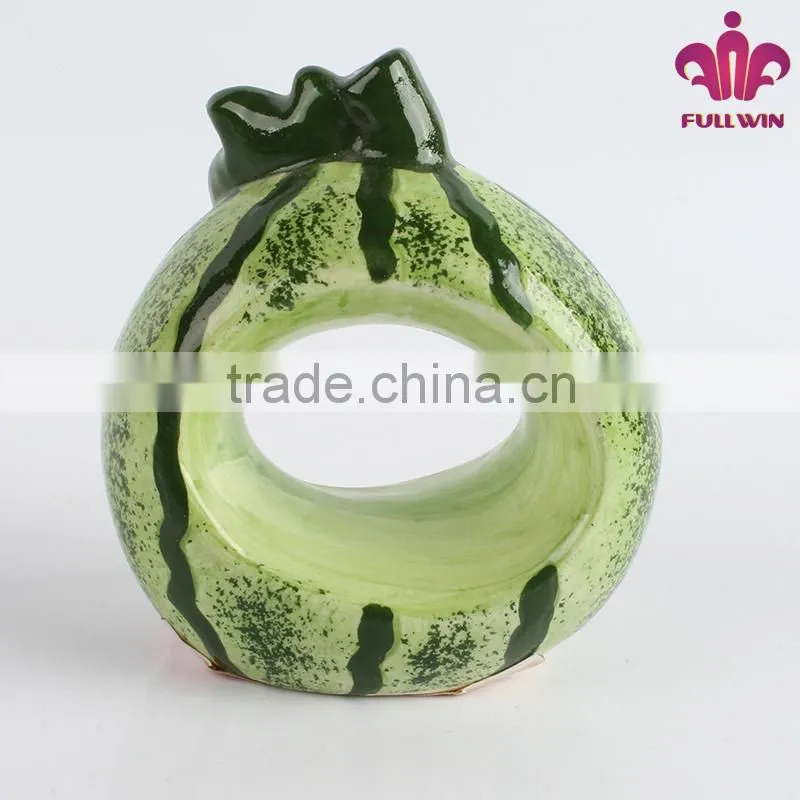 Creative ceramic napkin ring holder with watermelon design