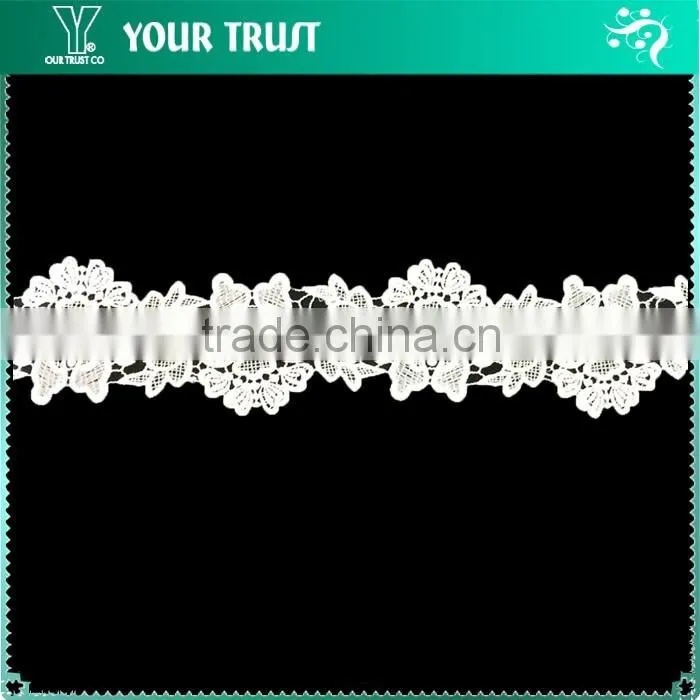 Width 58 Centimeter White Dot Flower Polyester Trimming Lace Dresses