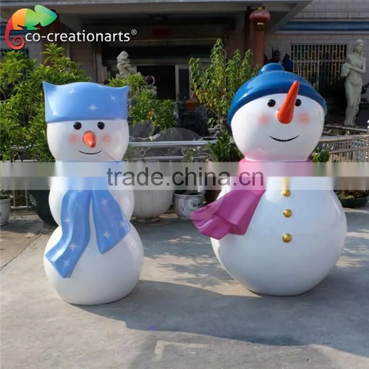 Christmas garden cute fiberglass cartoon statue decorations