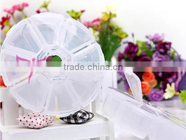 Easam 8 cells nail art container,nail art empty wheel box