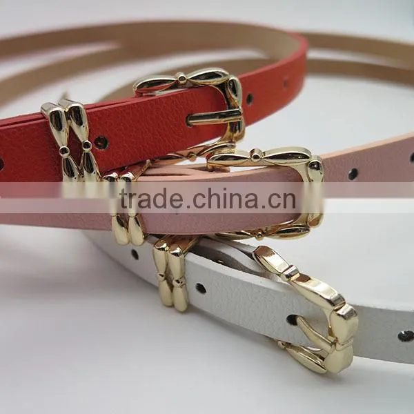 Fashion leather belt with tinny bow tie for women
