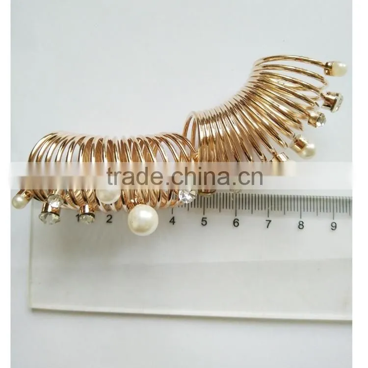 pearl new design indian ladies gold mid finger ring
