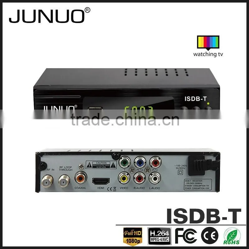 JUNUO shenzhen manufacture OEM 2016 new strong signal H.264 hd 1080P mstar Brazil isdb-t digital tv receiver