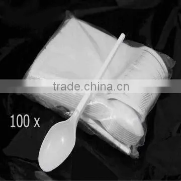 "Disposable tableware manufacturer " High Quality Clear PP Disposable Plastic Cutlery for Airline and hotel