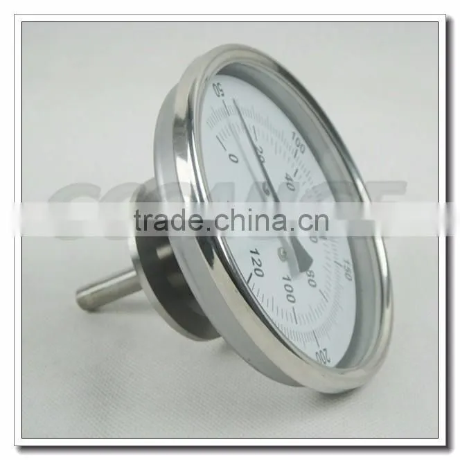 High quality 4 inch stainless steel bottom mount sanitary temperature gauge