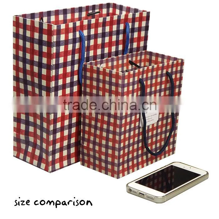 Fashion England Check Paper Shopping Bag