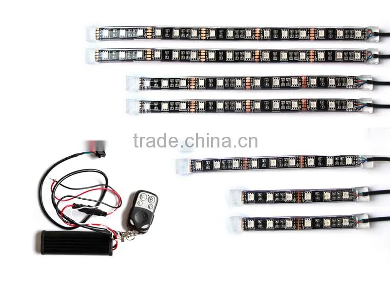 Customized 6-12pc Motorcycle Led Lighting Kit with FCC RF RGB LED Remote Controller, Hot sale in USA
