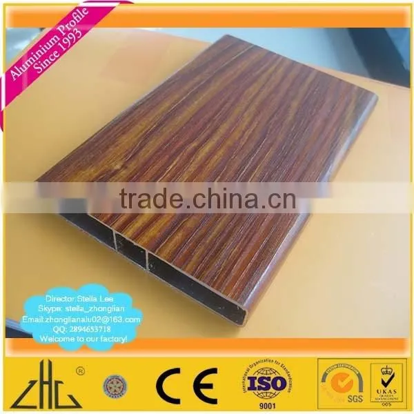 Wow!!Heat transfer wooden grains blue and white porcelain color aluminium profiles, textured paint wood grain aluminium profiles