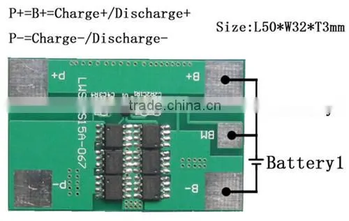 LWS-2S15A-067(2S) 7.4V(2S) Li-ion Battery packs smart bms