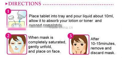 100% Rayon Taiwan Compressed compression Facial Mask 5pcs per set