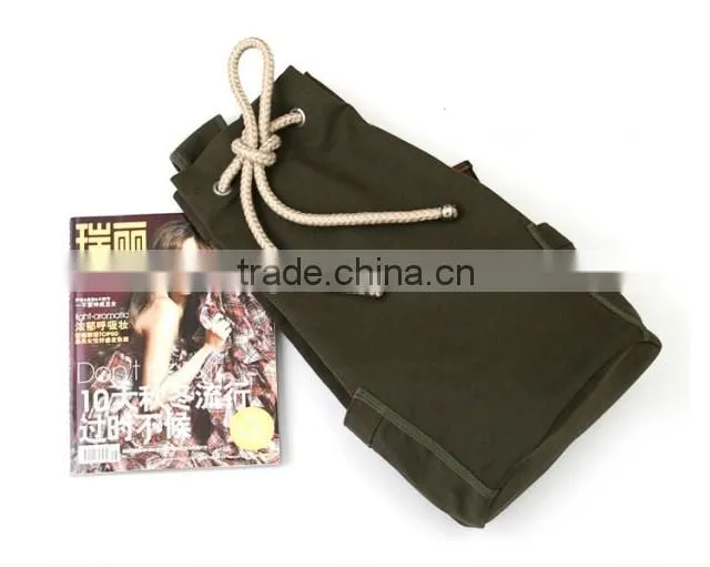 Unisex Backpack Schoolbag Canvas Travel Backpack Drawstring Bag Large