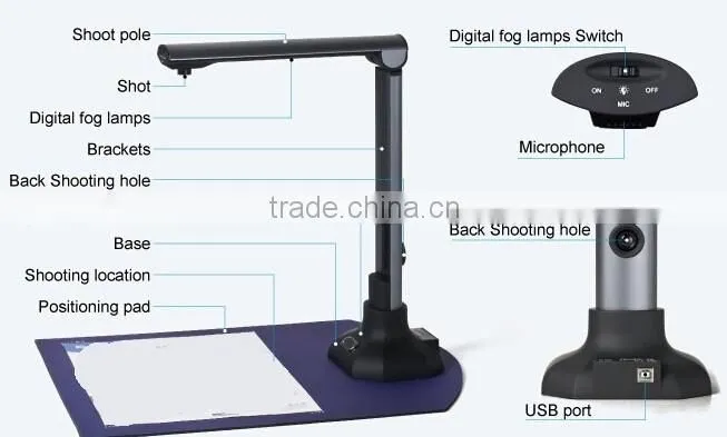 China Digital Book Visual Presenter Classroom Visualizer OCR Book Scanner A3