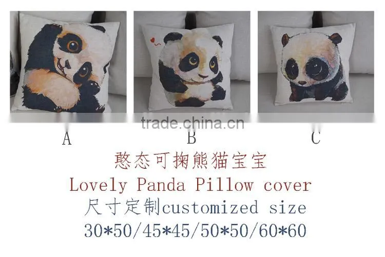 China custom cushion pillow manufacturer square panda 18inch pillows covers