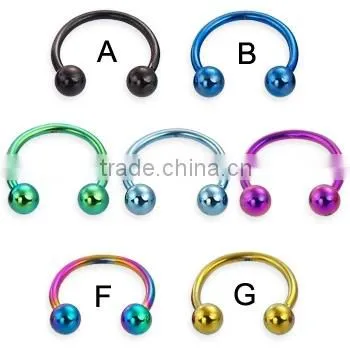 Titanium Anodized Circular Barbell Body Piercing Jewelry