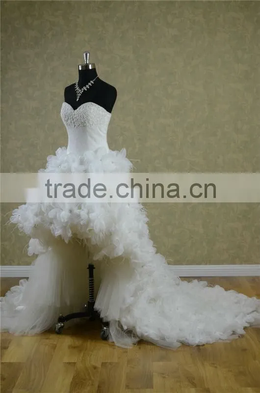 dream wedding dresses with appliqued beaded short dresses with long organza trail