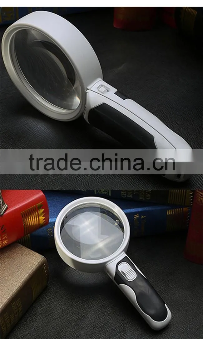 BIJIA Handheld LED Magnifier Set with 3 Detachable Glass Lenses