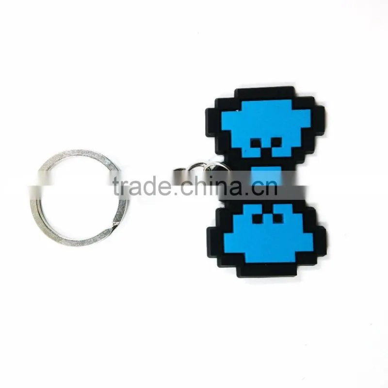 Promotional PVC Metal Keychain Wholesale Bow Shaped 2d Key ring