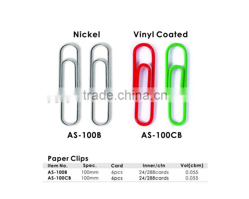 Blister Card Packing Colorful Paper Clips.