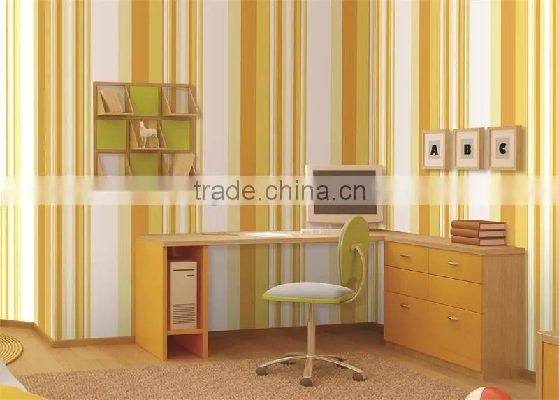 Classic Non woven colorful stripe wallpaper pink