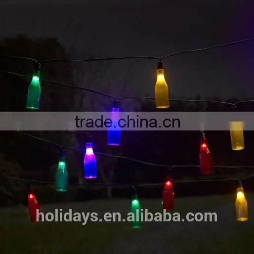 3M 16 Multi Colour LED Garden Bottle String Solar Lights