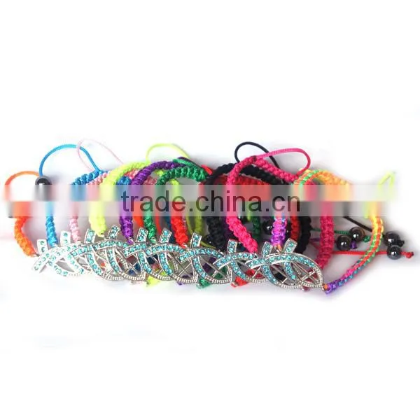colorful catholic rosary cross bracelet,rope magnetic fish bracelet,fashion charm jewelry bracelet