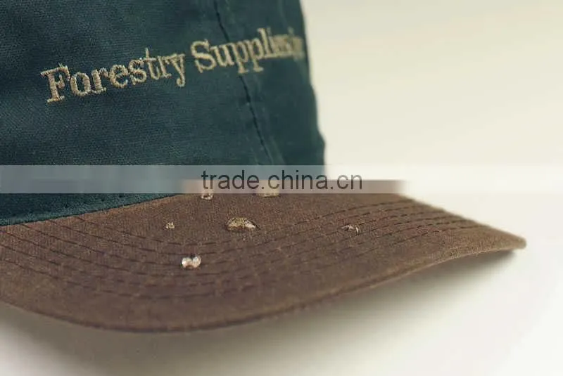 Custom Embroidery Waterproof Waxed Canvas Baseball Cap