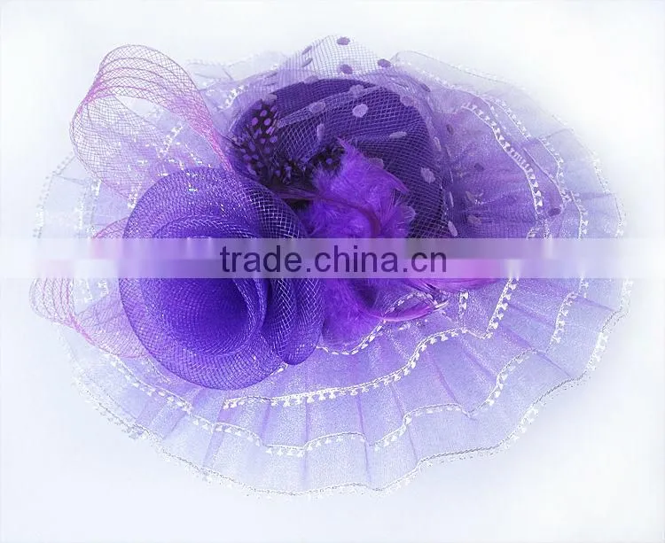 MYLOVE purple flower hat felt fabric fedora hat MLXM009