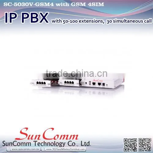 SC-5030V-8S Internet Telephone 8 FXS IP PBX with 50-100ext 30 concurrent call